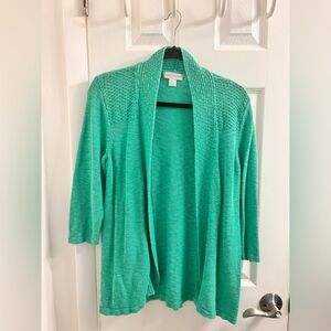 Christopher & Banks Teal Open-Front Cardigan